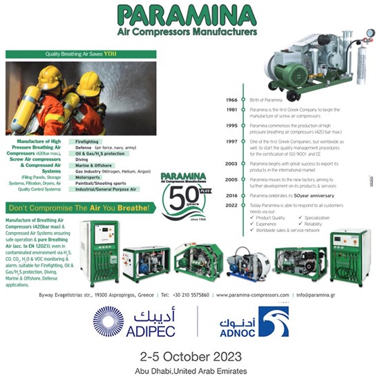 <p>PARAMINA @paramina_aircompressors proudly announces our first participation in ADIPEC @adipec_official , one of the most famous Oil & Gas exhibitions worldwide.</p>
%>